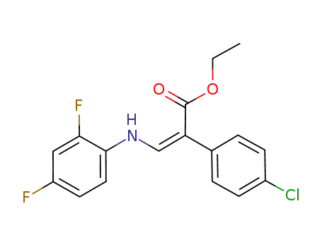Molecular Structure of 1078133-71-7 ((Z)-ethyl 2-(4-chlorophenyl)-3-(2,4-difluorophenyl-amino)acrylate)