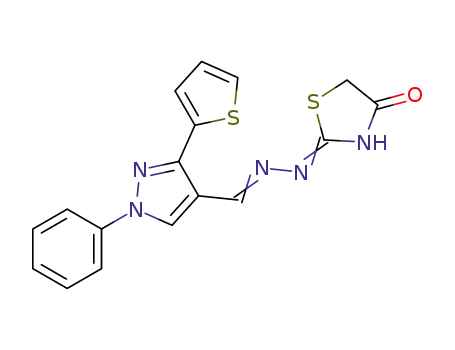 2-{[(1-phenyl-3-(thiophen-2-yl)-1H-pyrazol-4-yl)methylene]hydrazono}thiazolidin-4-one