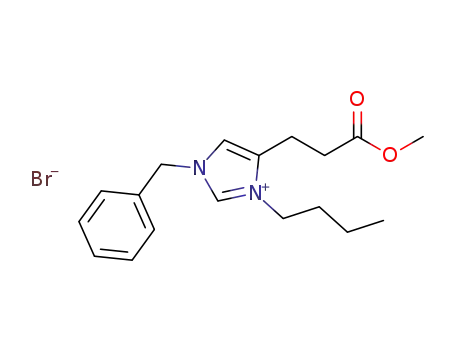 Molecular Structure of 1373501-37-1 (3-butyl-4-(3-methoxy-3-oxopropyl)-1-benzyl-1H-imidazol-3-ium bromide)