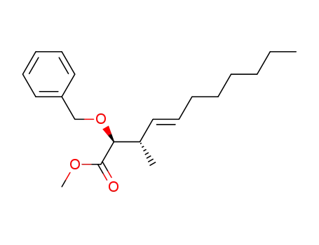 Molecular Structure of 102616-20-6 (methyl (2R,3R,4E)-2-(benzyloxy)-3-methylundec-4-enoate)