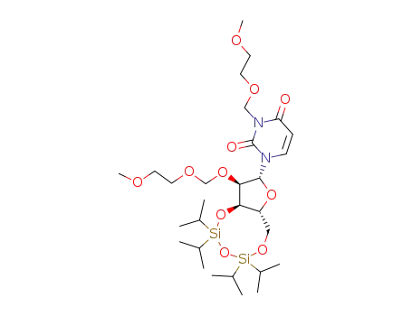 3-(2-Methoxy-ethoxymethyl)-1-[(2R,3R,3aR,9aR)-5,5,7,7-tetraisopropyl-3-(2-methoxy-ethoxymethoxy)-tetrahydro-1,4,6,8-tetraoxa-5,7-disila-cyclopentacycloocten-2-yl]-1H-pyrimidine-2,4-dione