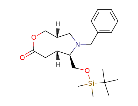 (1α,3aα,7aα)-octahydro-2-benzyl-1-<<<(1,1-dimethylethyl)dimethylsilyl>oxy>methyl>-6-oxopyrano<3,4-c>pyrrole