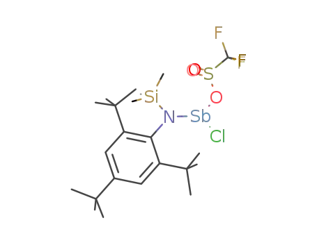 Molecular Structure of 1367179-58-5 ((TfO)ClSb(SiMe<sub>3</sub>)(2,4,6-tri-tert-butylphenyl))