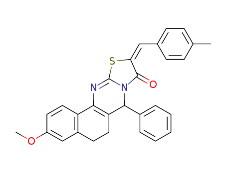 (E)-3-methoxy-10-(4-methylbenzylidene)-7-phenyl-7,10-dihydro-5H-benzo[h]thiazolo[2,3-b]quinazoline-9(6H)-one
