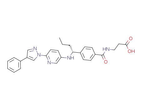 (R)-3-(4-(1-(6-(4-phenyl-1H-pyrazol-1-yl)pyridine-3-ylamino)butyl)benzamido)propanoic acid
