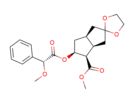 (R)-O-methylmandelic acid ester of methyl (+)-(1R,2R,3S,5S)-3-hydroxy-7,7-(ethylenedioxy)bicyclo<3.3.0>octane-2-carboxylate