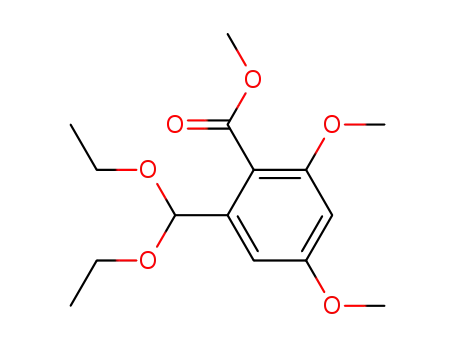 Molecular Structure of 94930-65-1 (Benzoic acid, 2-(diethoxymethyl)-4,6-dimethoxy-, methyl ester)