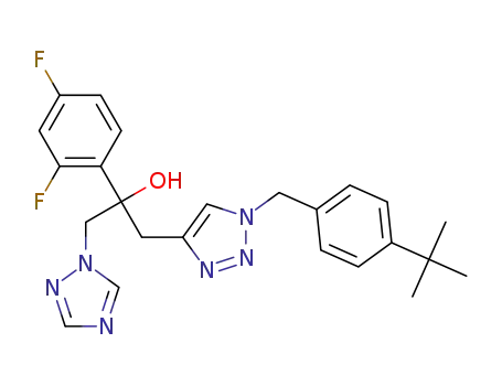 Molecular Structure of 1373760-88-3 (1-(1H-1,2,4-triazol-1-yl)-2-(2,4-difluorophenyl)-3-[1-(4-ter-butylbenzyl)-1H-1,2,3-triazol-4-yl]-2-propanol)