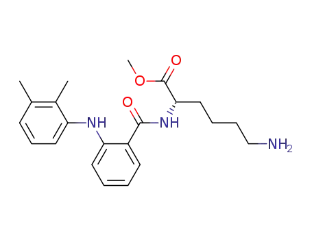Molecular Structure of 1373445-42-1 (methyl 6-amino-2-[2-(2,3-dimethylphenylamino)benzamido]hexanoate)