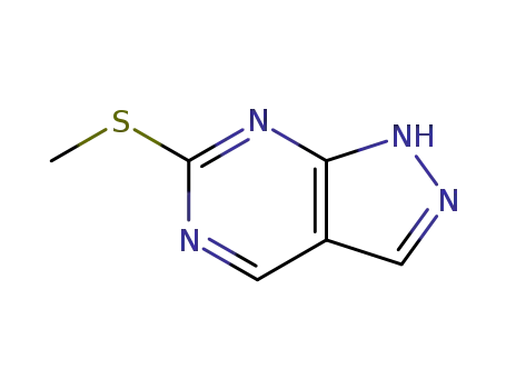 Molecular Structure of 55084-74-7 (6-(Methylthio)-1H-pyrazolo[3,4]pyrimidine)