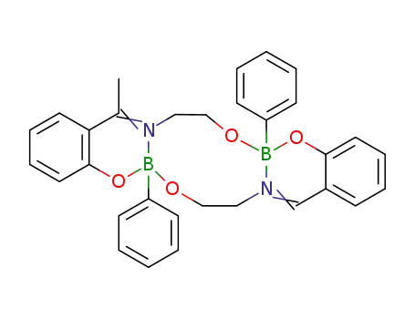 2,11-diphenyl-dibenzo[h,j]-16-methyl-6,15-diaza-1,3,10,12-tetraoxa-2,11-diboracyclooctadeca-6,15-diene
