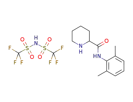 (R,S)-N-(2,6-dimethylphenyl)piperidinium-2-carboxamide bis-(trifluoromethylsulfonyl)imide