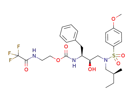 2-(2,2,2-trifluoroacetamido)ethyl ((2S,3R)-3-hydroxy-4-(4-methoxy-N-((S)-2-methylbutyl)phenylsulfonamido)-1-phenylbutan-2-yl)carbamate