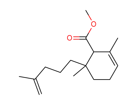 Molecular Structure of 38142-32-4 (2,6-Dimethyl-6-(4-methyl-4-pentenyl)-2-cyclohexene-1-carboxylic acid methyl ester)