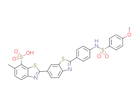 2'-(4-(4-methoxyphenylsulfonamido)phenyl)-6-methyl-[2,6'-bibenzo[d]thiazole]-7-sulfonic acid
