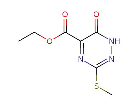 Molecular Structure of 96259-27-7 (ETHYL 6-HYDROXY-3-(METHYLTHIO)-1,2,4-TRIAZINE-5-CARBOXYLATE)