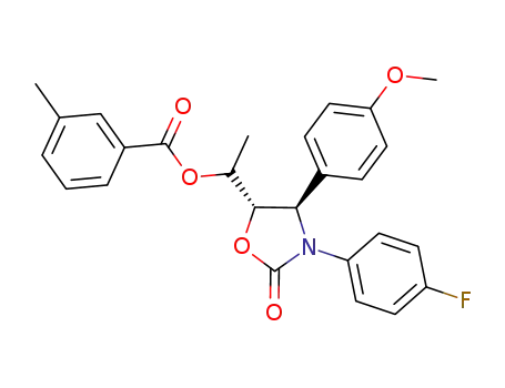 1-((4R,5S)-3-(4-fluorophenyl)-4-(4-methoxyphenyl)-2-oxooxazolidin-5-yl)ethyl-3-methylbenzoate