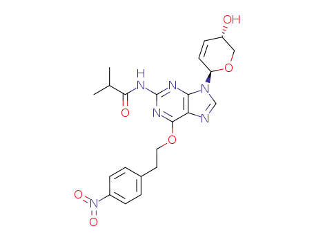 Molecular Structure of 162934-28-3 ((2',3'-Dideoxy-β-D-glycero-pent-2'-enopyranosyl)-N<sup>2</sup>-isobutyryl-O<sup>6</sup>-<2-(p-nitrophenyl)ethyl>guanine)