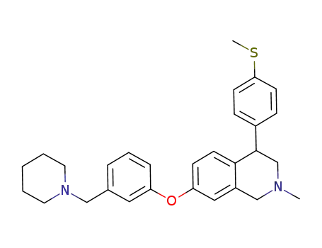2-methyl-4-(4-(methylsulfanyl)phenyl)-7-(3-(piperidin-1-ylmethyl)phenoxy)-1,2,3,4-tetrahydroisoquinoline