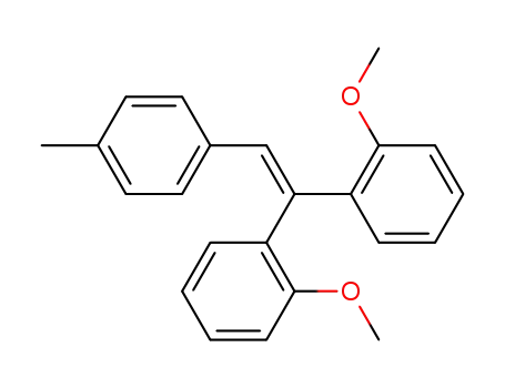 Molecular Structure of 62378-37-4 (Benzene, 1,1'-[(4-methylphenyl)ethenylidene]bis[2-methoxy-)