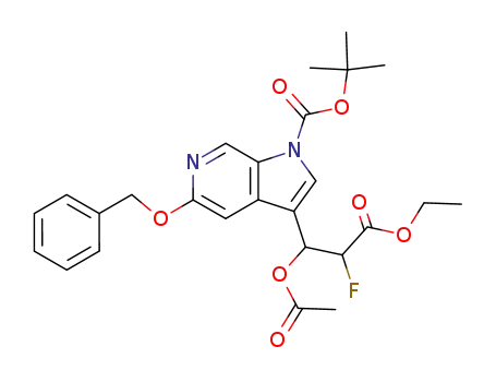 3-(1-Acetoxy-2-ethoxycarbonyl-2-fluoro-ethyl)-5-benzyloxy-pyrrolo[2,3-c]pyridine-1-carboxylic acid tert-butyl ester