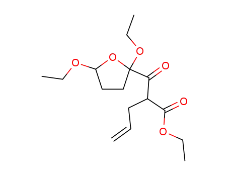α-<2.5-Diaethoxy-tetrahydro>-furfuroyl-α-allyl-essigsaeure-aethylester