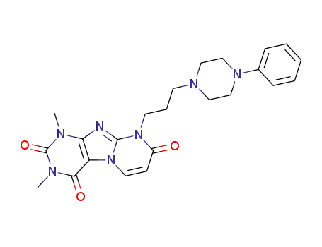 Molecular Structure of 165898-59-9 (1,3-dimethyl-9-[3-(4-phenylpiperazin-1-yl)propyl]pyrimido[2,1-f]purine-2,4,8(1H,3H,9H)-trione)