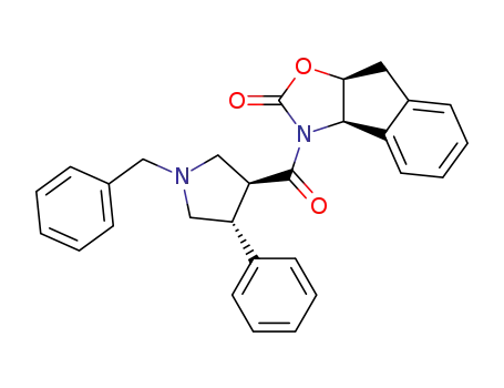 (-)-(3S,4R)-1-benzyl-4-phenyl-3-<(3'a-(R)-cis-3',3'a,8',8'a-tetrahydro-2H-indeno-(1,2-d)-oxazol-2'-one-3'-yl)-carbonyl>-pyrrolidine