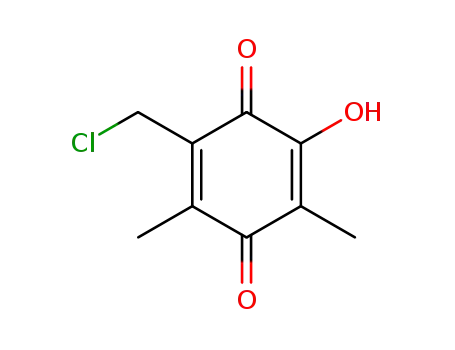 Molecular Structure of 27592-97-8 (2,5-Cyclohexadiene-1,4-dione,2-(chloromethyl)-6-hydroxy-3,5-dimethyl-)