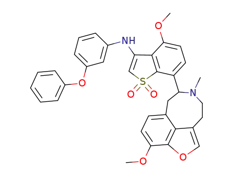 Molecular Structure of 155857-45-7 (4-methoxy-7-(3-methoxy-8-methyl-8,9,10,10a-tetrahydro-7H-furo[4,3,2-fg][3]benzazocin-7-yl)-N-(3-phenoxyphenyl)-1-benzothiophen-3-amine 1,1-dioxide)