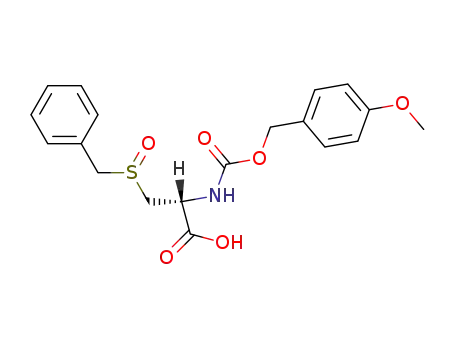 Molecular Structure of 70890-02-7 ((R)-2-(4-Methoxy-benzyloxycarbonylamino)-3-phenylmethanesulfinyl-propionic acid)