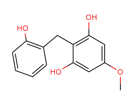 Molecular Structure of 61463-12-5 (1,3-Benzenediol, 2-[(2-hydroxyphenyl)methyl]-5-methoxy-)