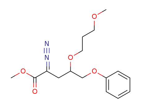 Pentanoic acid, 2-diazo-4-(3-methoxypropoxy)-5-phenoxy-, methyl
ester