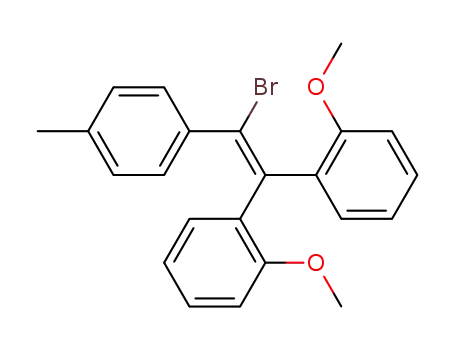 Molecular Structure of 62378-31-8 (Benzene, 1,1'-[bromo(4-methylphenyl)ethenylidene]bis[2-methoxy-)