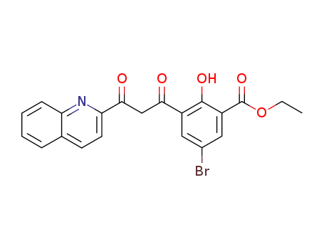 5-Bromo-2-hydroxy-3-(3-oxo-3-quinolin-2-yl-propionyl)-benzoic acid ethyl ester