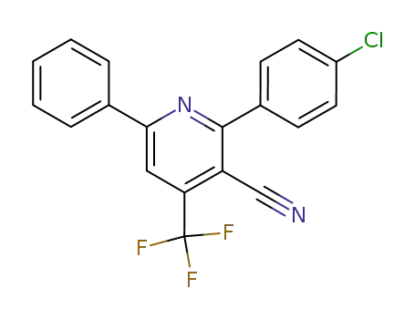 Molecular Structure of 214545-97-8 (2-(4-CHLOROPHENYL)-6-PHENYL-4-(TRIFLUOROMETHYL)NICOTINONITRILE)