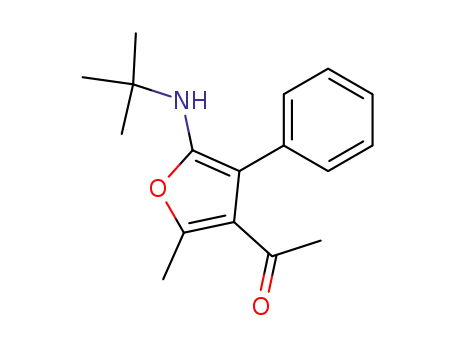 Molecular Structure of 197857-42-4 (Ethanone,  1-[5-[(1,1-dimethylethyl)amino]-2-methyl-4-phenyl-3-furanyl]-)