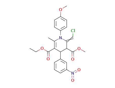 2-[1-Chloro-meth-(Z)-ylidene]-1-(4-methoxy-phenyl)-6-methyl-4-(3-nitro-phenyl)-1,2,3,4-tetrahydro-pyridine-3,5-dicarboxylic acid 5-ethyl ester 3-methyl ester