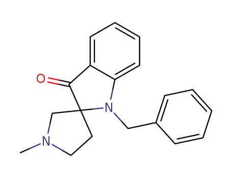 Molecular Structure of 210408-29-0 (1-Benzyl-1'-methyl-spiro[indolin-2,3'-pyrrolidin]-3-on)