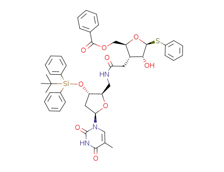 Benzoic acid (2S,3S,4R,5S)-3-({[(2R,3S,5R)-3-(tert-butyl-diphenyl-silanyloxy)-5-(5-methyl-2,4-dioxo-3,4-dihydro-2H-pyrimidin-1-yl)-tetrahydro-furan-2-ylmethyl]-carbamoyl}-methyl)-4-hydroxy-5-phenylsulfanyl-tetrahydro-furan-2-ylmethyl ester