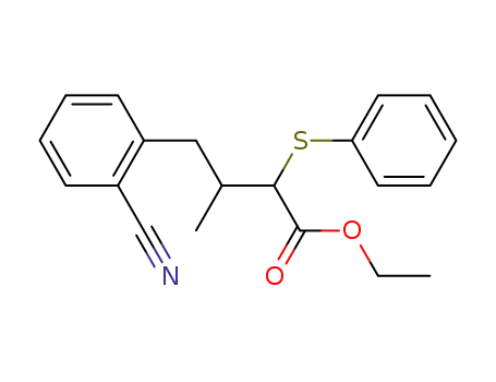 ethyl 4-(2-cyanophenyl)-3-methyl-2-(phenylthio)butanoate