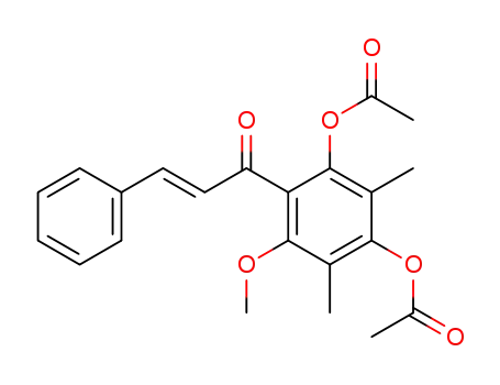 Molecular Structure of 143522-32-1 (2-Propen-1-one,
1-[2,4-bis(acetyloxy)-6-methoxy-3,5-dimethylphenyl]-3-phenyl-, (E)-)