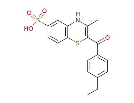 Molecular Structure of 519055-00-6 (4H-1,4-Benzothiazine-6-sulfonic acid, 2-(4-ethylbenzoyl)-3-methyl-)