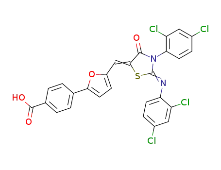 4-{5-[3-(2,4-Dichloro-phenyl)-2-[(Z)-2,4-dichloro-phenylimino]-4-oxo-thiazolidin-(5E)-ylidenemethyl]-furan-2-yl}-benzoic acid