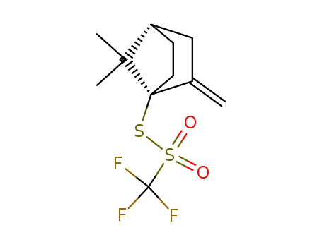 Molecular Structure of 196790-53-1 (Methanesulfonothioic acid, trifluoro-,
S-[(1S,4S)-7,7-dimethyl-2-methylenebicyclo[2.2.1]hept-1-yl] ester)