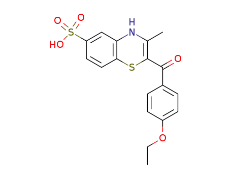 Molecular Structure of 519054-98-9 (4H-1,4-Benzothiazine-6-sulfonic acid, 2-(4-ethoxybenzoyl)-3-methyl-)
