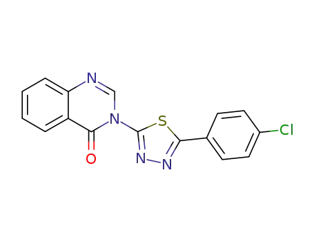 Molecular Structure of 36897-65-1 (4(3H)-Quinazolinone, 3-[5-(4-chlorophenyl)-1,3,4-thiadiazol-2-yl]-)