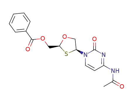 Molecular Structure of 215436-53-6 (cis-2-benzoyloxymethyl-4-(N<sub>4</sub>'-acetylcytosin-1'-yl)-1,3-oxathiolane)