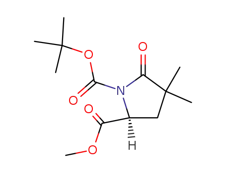 Molecular Structure of 158392-74-6 (Methyl (2S)-1-(tert-butoxycarbonyl)-4,4-dimethylpyroglutamate)
