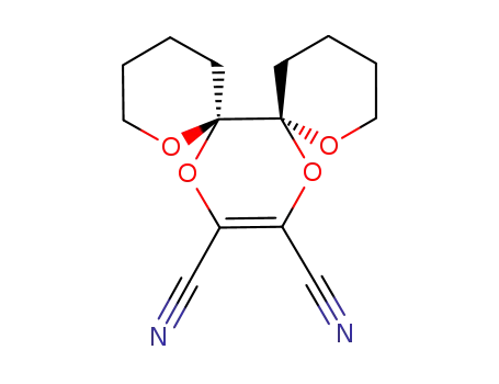 Molecular Structure of 189367-76-8 (1,8,13,16-Tetraoxadispiro[5.0.5.4]hexadec-14-ene-14,15-dicarbonitrile
, (6R,7R)-)